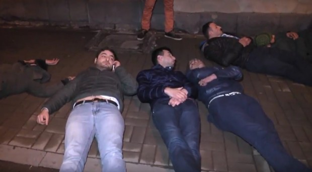 Group of young men stage die-in in Yerevan - PHOTOS